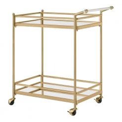 Home Decorators Collection Gold Metal Bar Cart with Mirrored Glass Shelves (29 in. W) -Home Decorators Soldes gold home decorators collection bar carts p160242xx 66 1000