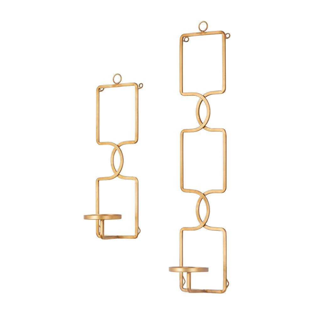 Home Decorators Collection Gold Metal Wall Sconce Candle Holder (Set of 2) 8 Home Decorators Collection Gold Metal Wall Sconce Candle Holder (Set of 2) - Image 6