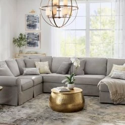 Home Decorators Collection Calluna 31 in. Gold Medium Round Metal Coffee Table with Lift Top -Home Decorators Soldes gold home decorators collection coffee tables dc19 6630 4f 1000