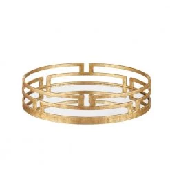 Home Decorators Collection Gold Metal Decorative Round Mirror Tray