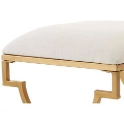 Home Decorators Collection Ivory Upholstered Metal Vanity Stool with Gold Base (23.50 in W. X 21.25 in H.) -Home Decorators Soldes gold home decorators collection makeup vanities l165432xxa np 66 1000