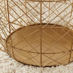 Home Decorators Collection Round Gold Metal Wire Decorative Basket (Set of 3) -Home Decorators Soldes gold home decorators collection storage baskets dc19 4959abc a0 1000