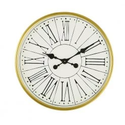 Home Decorators Collection Round Modern Wall Clock with Gold Metal Trim (24 in.)