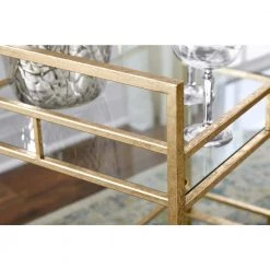 Home Decorators Collection Gold Leaf Metal and Glass Rolling Bar Cart with Glass Top (30 in. W x 33 in. H) 14 Home Decorators Collection Gold Leaf Metal and Glass Rolling Bar Cart with Glass Top (30 in. W x 33 in. H) -Home Decorators Soldes gold leaf home decorators collection bar carts v174814 np 1d 1000
