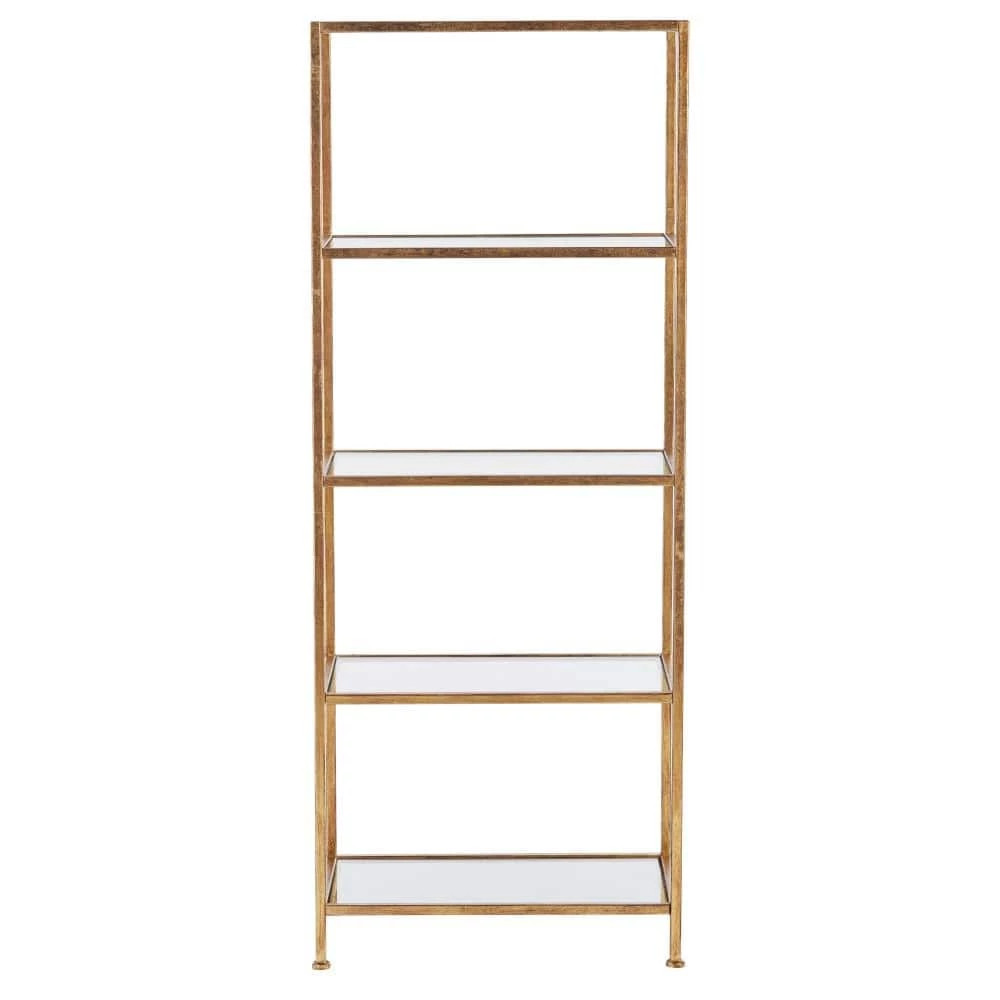 Home Decorators Collection 62.25 in. Gold Leaf Metal 4-shelf Accent Bookcase with Open Back 10 Home Decorators Collection 62.25 in. Gold Leaf Metal 4-shelf Accent Bookcase with Open Back - Image 8
