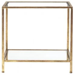 Home Decorators Collection Bella Square Gold Leaf Metal and Glass Accent Table (20 in. W x 24 in. H) -Home Decorators Soldes gold leaf home decorators collection end side tables v183101xxa w5p 77 1000