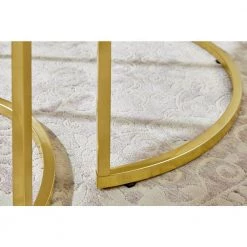 Home Decorators Collection Cheval 2-Piece 31 in. Gold/Marble Medium Round Marble Coffee Table Set -Home Decorators Soldes gold marble home decorators collection coffee tables dc18 56100 1d 1000