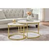 Home Decorators Collection Cheval 2-Piece 31 in. Gold/Marble Medium Round Marble Coffee Table Set -Home Decorators Soldes gold marble home decorators collection coffee tables dc18 56100 64 1000