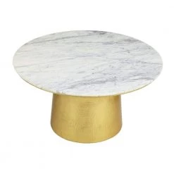Home Decorators Collection Cupertine 31 in. Gold/Marble Medium Round Marble Coffee Table with Hammered Base -Home Decorators Soldes gold marble home decorators collection coffee tables dc18 65050 c3 1000