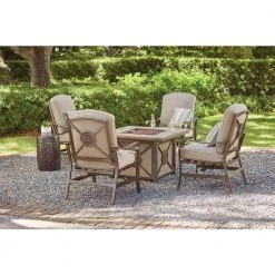 Home Decorators Collection Wilshire Estates 1-Piece Aluminum Tile Top Outdoor Gas Firepit with Sunbrella Sling Fabric -Home Decorators Soldes graphite home decorators collection gas fire pits arx04600k01 31 1000