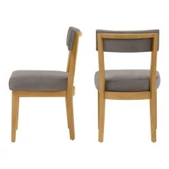Home Decorators Collection Modern Gray Velvet Upholstered Dining Chairs with Sandy Oak Wood Accents (Set of 2) -Home Decorators Soldes gray home decorators collection dining chairs kw 583360 c3 1000