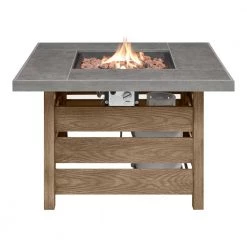 Home Decorators Collection Summerfield 39.5 in. x 25 in. Square Steel Concrete-Look Tile Top LP Gas Fire Pit -Home Decorators Soldes gray home decorators collection gas fire pits 2364fp 3 1f 1000
