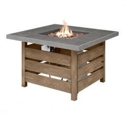 Home Decorators Collection Summerfield 39.5 in. x 25 in. Square Steel Concrete-Look Tile Top LP Gas Fire Pit -Home Decorators Soldes gray home decorators collection gas fire pits 2364fp 3 c3 1000
