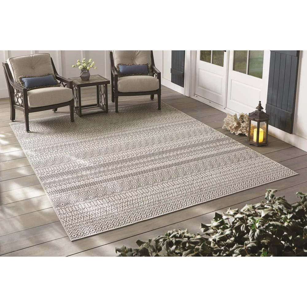 Home Decorators Collection Rhapsody Gray 8 ft. x 10 ft. Indoor/Outdoor Area Rug 7 Home Decorators Collection Rhapsody Gray 8 ft. x 10 ft. Indoor/Outdoor Area Rug - Image 5