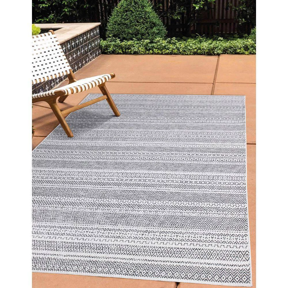 Home Decorators Collection Rhapsody Gray 8 ft. x 10 ft. Indoor/Outdoor Area Rug 12 Home Decorators Collection Rhapsody Gray 8 ft. x 10 ft. Indoor/Outdoor Area Rug - Image 10