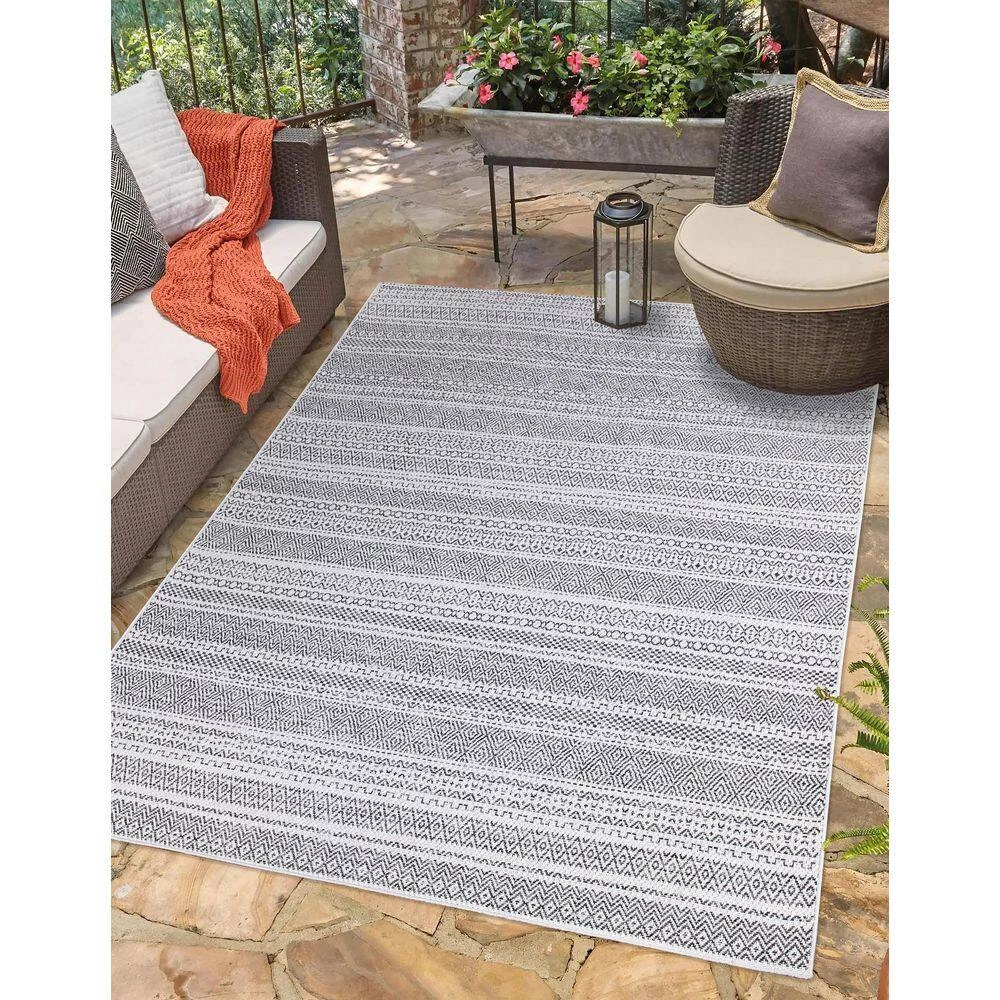 Home Decorators Collection Rhapsody Gray 8 ft. x 10 ft. Indoor/Outdoor Area Rug 13 Home Decorators Collection Rhapsody Gray 8 ft. x 10 ft. Indoor/Outdoor Area Rug - Image 11