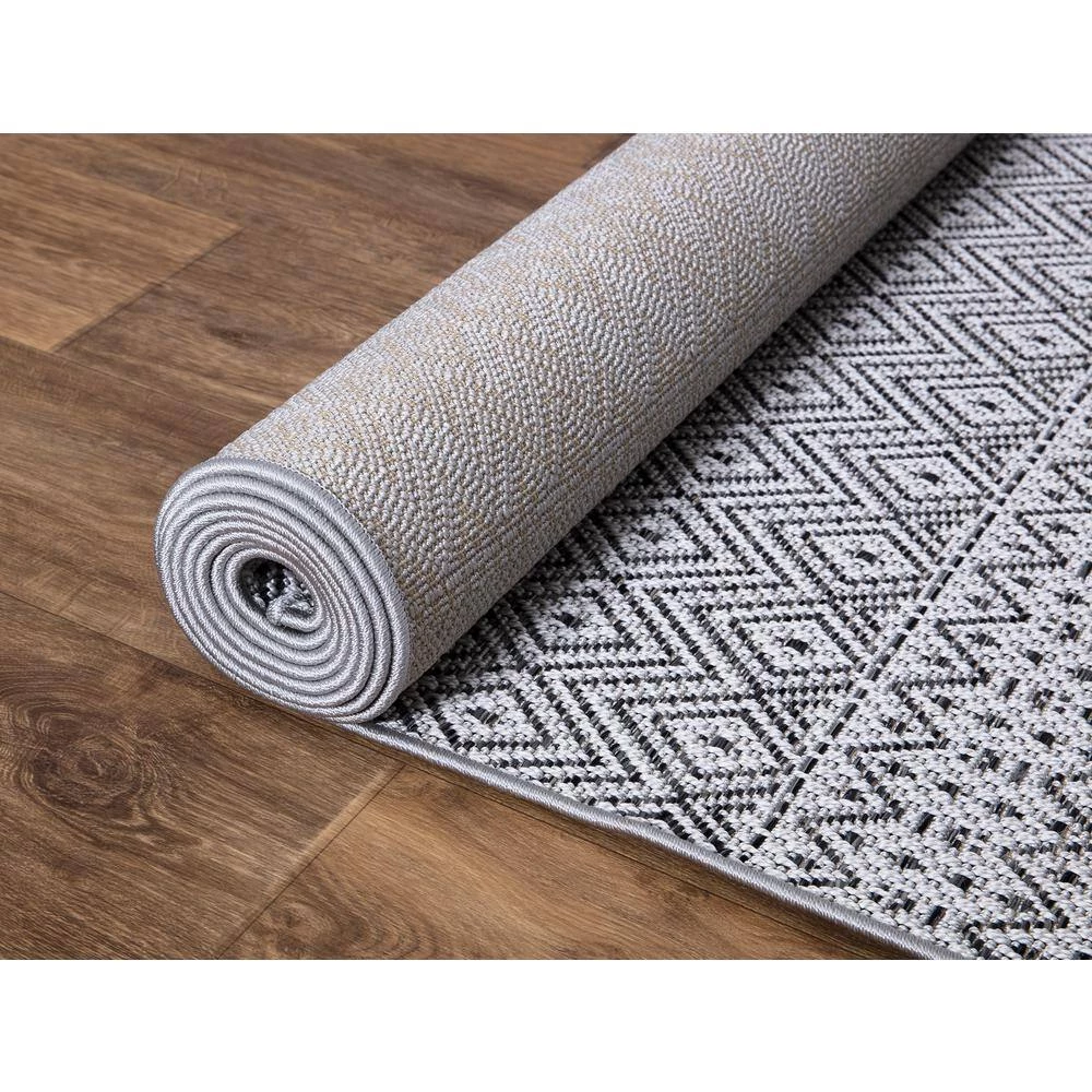Home Decorators Collection Rhapsody Gray 8 ft. x 10 ft. Indoor/Outdoor Area Rug 8 Home Decorators Collection Rhapsody Gray 8 ft. x 10 ft. Indoor/Outdoor Area Rug - Image 6