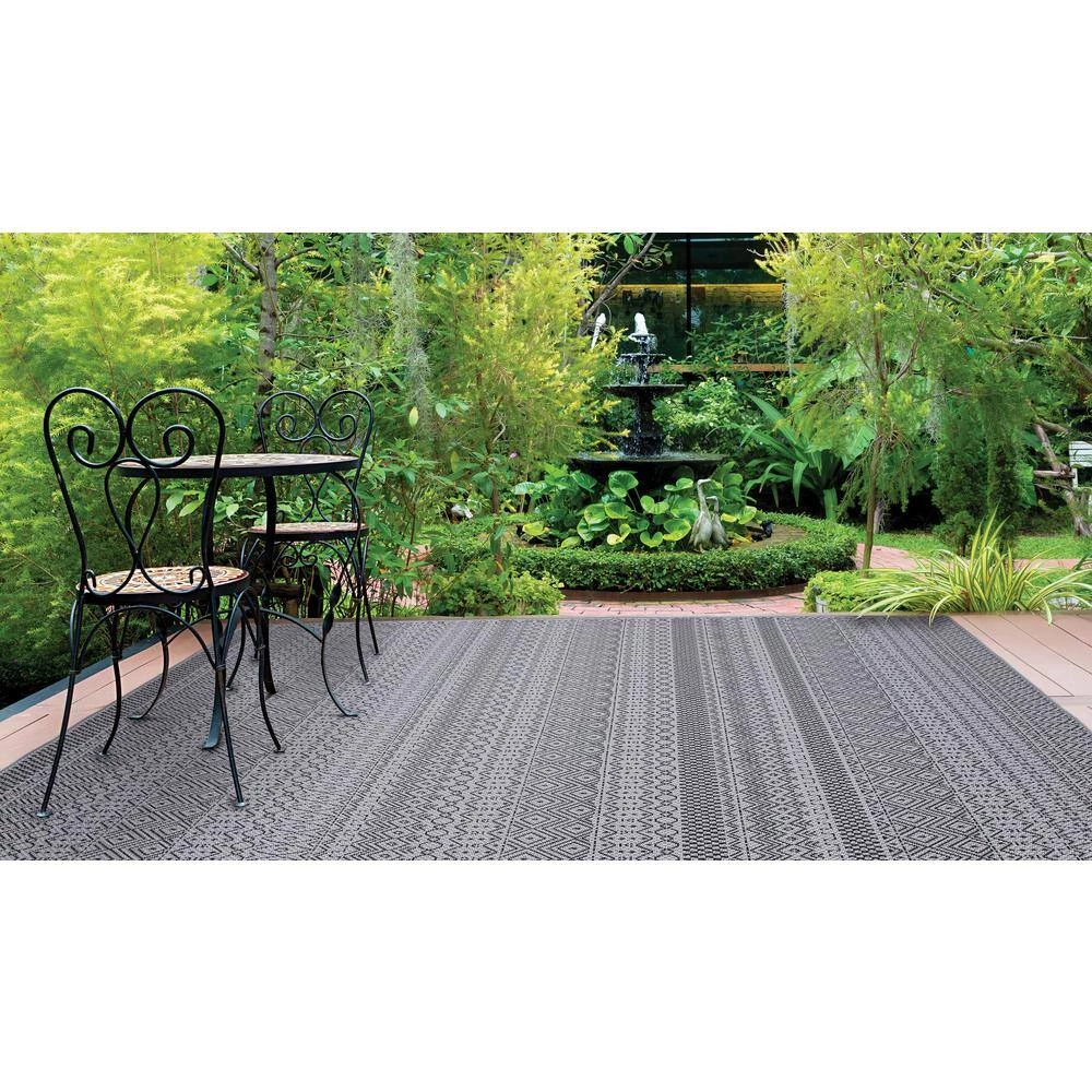 Home Decorators Collection Rhapsody Gray 8 ft. x 10 ft. Indoor/Outdoor Area Rug 9 Home Decorators Collection Rhapsody Gray 8 ft. x 10 ft. Indoor/Outdoor Area Rug - Image 7