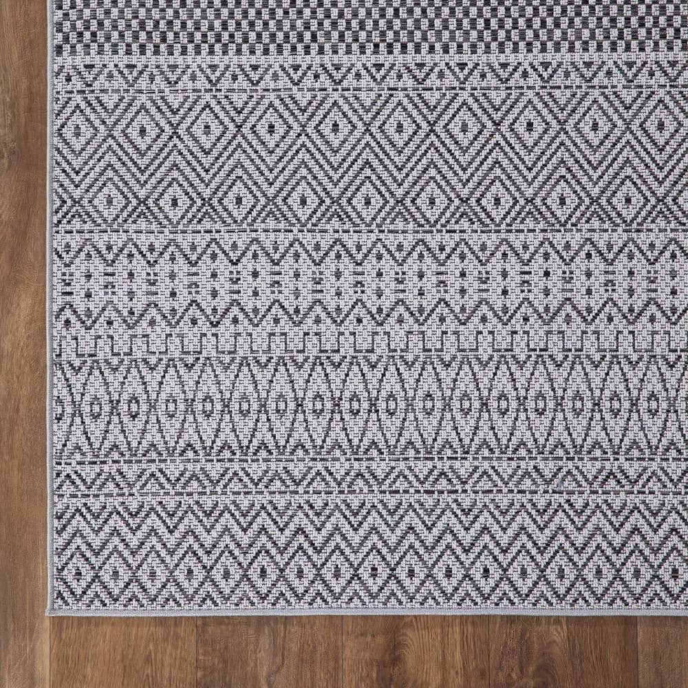 Home Decorators Collection Rhapsody Gray 8 ft. x 10 ft. Indoor/Outdoor Area Rug 4 Home Decorators Collection Rhapsody Gray 8 ft. x 10 ft. Indoor/Outdoor Area Rug - Image 2