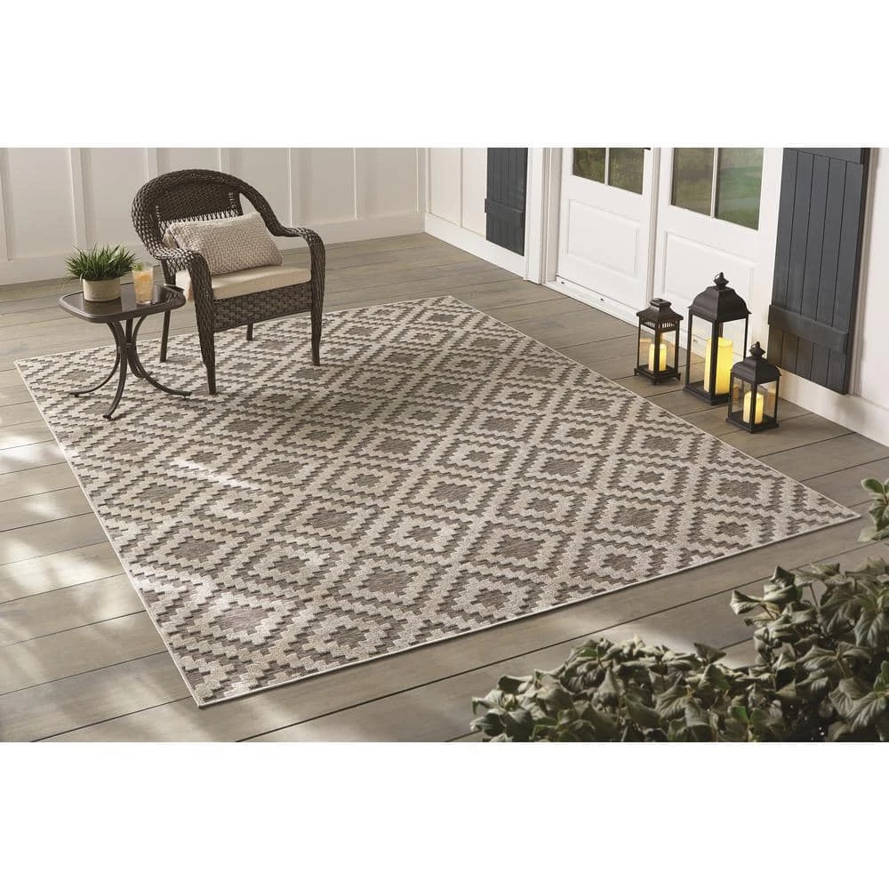 Home Decorators Collection Samba Square Gray 8 ft. x 10 ft. Indoor/Outdoor Area Rug 11 Home Decorators Collection Samba Square Gray 8 ft. x 10 ft. Indoor/Outdoor Area Rug - Image 9