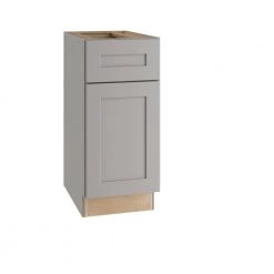 Home Decorators Collection Tremont Assembled 12 x 34.5 x 24 in Plywood Shaker Base Kitchen Cabinet Right 2 rollout Soft Close in Painted Pearl Gray -Home Decorators Soldes gray painted home decorators collection assembled kitchen cabinets b12r 2t tpg 76 1000