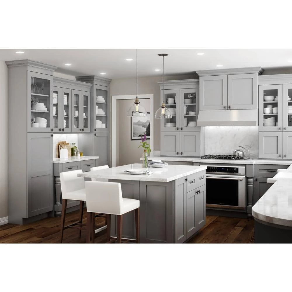 Home Decorators Collection Tremont Assembled 18 x 34.5 x 24 in. Plywood Shaker Base Kitchen Cabinet Left Soft Close in Painted Pearl Gray 10 Home Decorators Collection Tremont Assembled 18 x 34.5 x 24 in. Plywood Shaker Base Kitchen Cabinet Left Soft Close in Painted Pearl Gray - Image 8