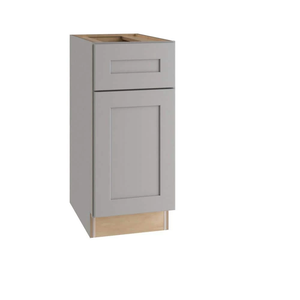 Home Decorators Collection Tremont Assembled 18 x 34.5 x 24 in. Plywood Shaker Base Kitchen Cabinet Left Soft Close in Painted Pearl Gray 3 Home Decorators Collection Tremont Assembled 18 x 34.5 x 24 in. Plywood Shaker Base Kitchen Cabinet Left Soft Close in Painted Pearl Gray