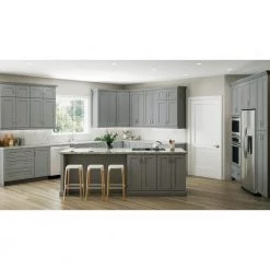 Home Decorators Collection Washington Veiled Gray Plywood Shaker Stock Assembled Base Kitchen Cabinet Soft Close 24 in. x 34.50 in. x 24 in. -Home Decorators Soldes gray thermofoil home decorators collection assembled kitchen cabinets b24 wvg 4f 1000