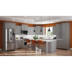 Home Decorators Collection Veiled Gray Plywood Shaker Stock Assembled Base Kitchen Cabinet Soft Close FH (27 in. x 34.5 in. x 24 in.) -Home Decorators Soldes gray thermofoil home decorators collection assembled kitchen cabinets b27fh wvg 31 1000