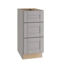 Home Decorators Collection Washington Veiled Gray Plywood Shaker Stock Assembled Base Kitchen Cabinet Vanity 3 Drawer 12 in. x 34.50 in. x 21 in.
