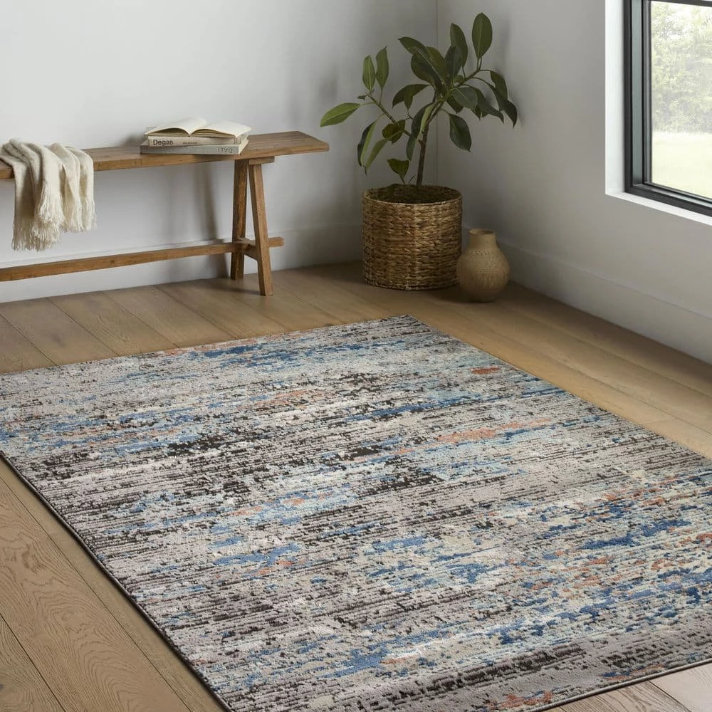 Home Decorators Collection Salene Grey/Grey 7 ft. 11 in. x 10 ft. 6 in. Abstract Polypropylene/Polyester Area Rug 4 Home Decorators Collection Salene Grey/Grey 7 ft. 11 in. x 10 ft. 6 in. Abstract Polypropylene/Polyester Area Rug - Image 2