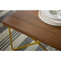 Home Decorators Collection Rectangular Haze Finish Wood Coffee Table with Brass Metal Base (42 in. W x 17.25 in. H) -Home Decorators Soldes haze brass home decorators collection coffee tables ac b 2609 103 a0 1000