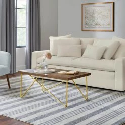 Home Decorators Collection Rectangular Haze Finish Wood Coffee Table with Brass Metal Base (42 in. W x 17.25 in. H) -Home Decorators Soldes haze brass home decorators collection coffee tables ac b 2609 103 fa 1000
