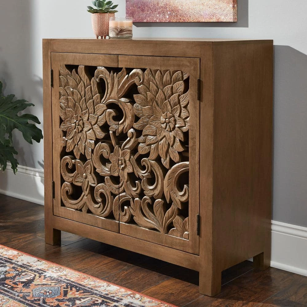 Home Decorators Collection Nadia Carved Haze Accent Cabinet with Solid Wood 5 Home Decorators Collection Nadia Carved Haze Accent Cabinet with Solid Wood - Image 3