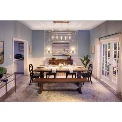 Home Decorators Collection Eldridge - Trestle Dining Bench in Haze -Home Decorators Soldes haze home decorators collection dining benches hd08 f01wd 1f 1000