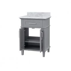 Home Decorators Collection Sonoma 24 in. W x 20 in. D x 34 in. H Bath Vanity in Pebble Gray with White Carrara Marble Top 19 Home Decorators Collection Sonoma 24 in. W x 20 in. D x 34 in. H Bath Vanity in Pebble Gray with White Carrara Marble Top -Home Decorators Soldes home decorators collection bathroom vanities with tops 9784800240 1d 1000