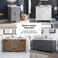 Home Decorators Collection Sonoma 24 in. W x 20 in. D x 34 in. H Bath Vanity in Pebble Gray with White Carrara Marble Top 27 Home Decorators Collection Sonoma 24 in. W x 20 in. D x 34 in. H Bath Vanity in Pebble Gray with White Carrara Marble Top -Home Decorators Soldes home decorators collection bathroom vanities with tops 9784800240 31 1000