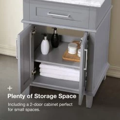 Home Decorators Collection Sonoma 24 in. W x 20 in. D x 34 in. H Bath Vanity in Pebble Gray with White Carrara Marble Top 25 Home Decorators Collection Sonoma 24 in. W x 20 in. D x 34 in. H Bath Vanity in Pebble Gray with White Carrara Marble Top -Home Decorators Soldes home decorators collection bathroom vanities with tops 9784800240 fa 1000