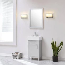 Home Decorators Collection Arvesen 18 in. W x 12 in. D Vanity in Dove Grey with Ceramic Vanity Top in White with White Sink -Home Decorators Soldes home decorators collection bathroom vanities with tops arvesen 18g 1f 1000