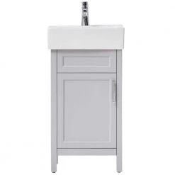 Home Decorators Collection Arvesen 18 in. W x 12 in. D Vanity in Dove Grey with Ceramic Vanity Top in White with White Sink -Home Decorators Soldes home decorators collection bathroom vanities with tops arvesen 18g e1 1000