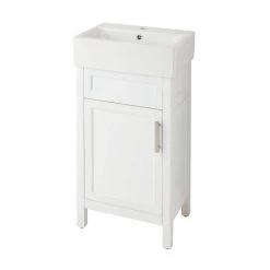 Home Decorators Collection Arvesen 18 in. W x 12 in. D Vanity in White with Ceramic Vanity Top in White with White Sink -Home Decorators Soldes home decorators collection bathroom vanities with tops arvesen 18w 4f 1000