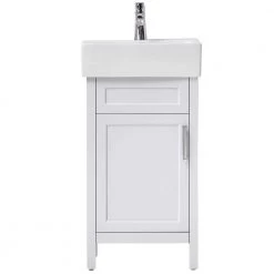 Home Decorators Collection Arvesen 18 in. W x 12 in. D Vanity in White with Ceramic Vanity Top in White with White Sink -Home Decorators Soldes home decorators collection bathroom vanities with tops arvesen 18w e1 1000