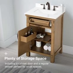 Home Decorators Collection Bellington 24 in. W x 22 in. D x 34.5 in. H Bath Vanity in Almond Toffee with White Engineered Stone Top 24 Home Decorators Collection Bellington 24 in. W x 22 in. D x 34.5 in. H Bath Vanity in Almond Toffee with White Engineered Stone Top -Home Decorators Soldes home decorators collection bathroom vanities with tops bellington 24 44 1000