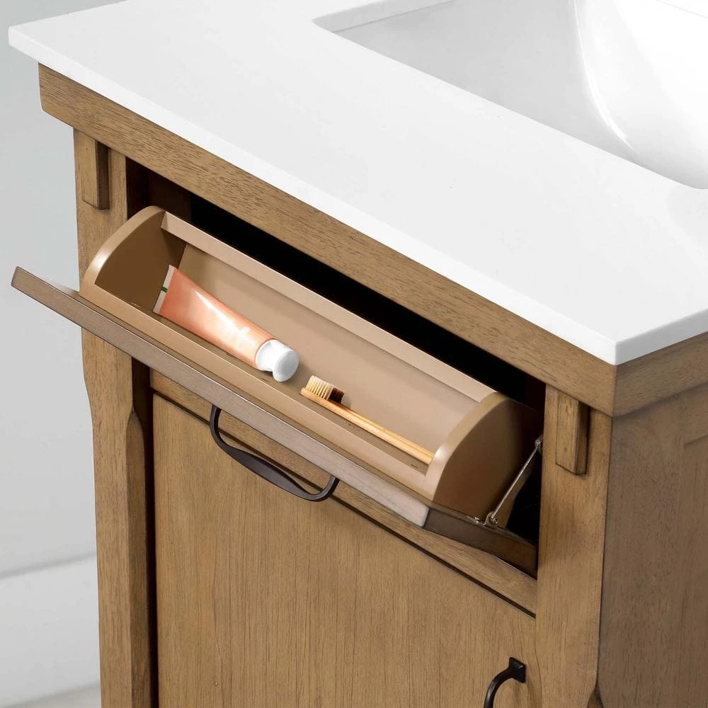 Home Decorators Collection Bellington 24 in. W x 22 in. D x 34.5 in. H Bath Vanity in Almond Toffee with White Engineered Stone Top 13 Home Decorators Collection Bellington 24 in. W x 22 in. D x 34.5 in. H Bath Vanity in Almond Toffee with White Engineered Stone Top - Image 11