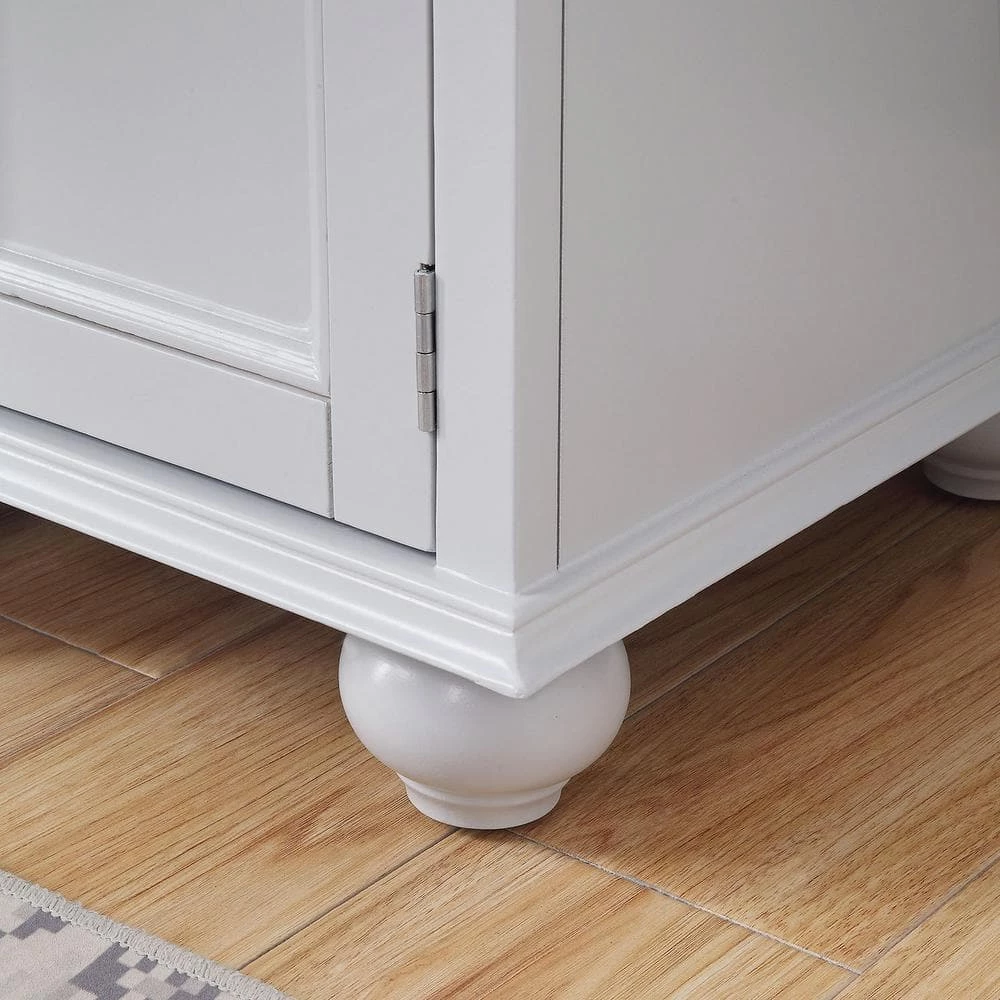 Home Decorators Collection Hampton Harbor 36 in. Vanity in Dove Grey with Natural Marble Vanity Top in White with White Sink 6 Home Decorators Collection Hampton Harbor 36 in. Vanity in Dove Grey with Natural Marble Vanity Top in White with White Sink - Image 4