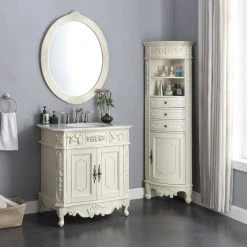 Home Decorators Collection Winslow 33 in. W x 22 in. D Bath Vanity in Antique White with Vanity Top in White Marble with White Basin -Home Decorators Soldes home decorators collection bathroom vanities with tops bf 27001 aw 31 1000