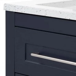 Home Decorators Collection Clady 24.5 in. W x 18.75 in. D Bath Vanity in Deep Blue with Cultured Marble Vanity Top in Silver Ash with White Sink -Home Decorators Soldes home decorators collection bathroom vanities with tops hd2024p2 db 4f 1000