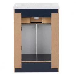 Home Decorators Collection Clady 24.5 in. W x 18.75 in. D Bath Vanity in Deep Blue with Cultured Marble Vanity Top in Silver Ash with White Sink -Home Decorators Soldes home decorators collection bathroom vanities with tops hd2024p2 db 66 1000