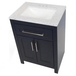 Home Decorators Collection Clady 24.5 in. W x 18.75 in. D Bath Vanity in Deep Blue with Cultured Marble Vanity Top in Silver Ash with White Sink -Home Decorators Soldes home decorators collection bathroom vanities with tops hd2024p2 db 76 1000