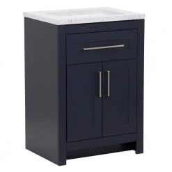 Home Decorators Collection Clady 24.5 in. W x 18.75 in. D Bath Vanity in Deep Blue with Cultured Marble Vanity Top in Silver Ash with White Sink -Home Decorators Soldes home decorators collection bathroom vanities with tops hd2024p2 db c3 1000